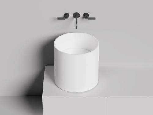 Раковина из искусственного камня S-Sense Salini ARMONIA 130413TG 50х50 накладная цвет белый 1 отверстие под смеситель - фото 4